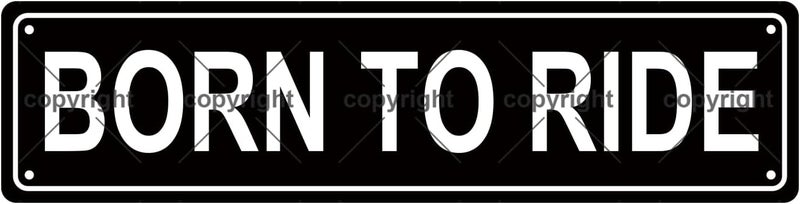 Aeontinity BORN TO RIDE Sports Metal Tin Street Sign Bar Cafe Garage Cave Home Room Wall Bathroom Farmhouse Garden Porch Patio Decor, 16 x 4 Inch - Image 1